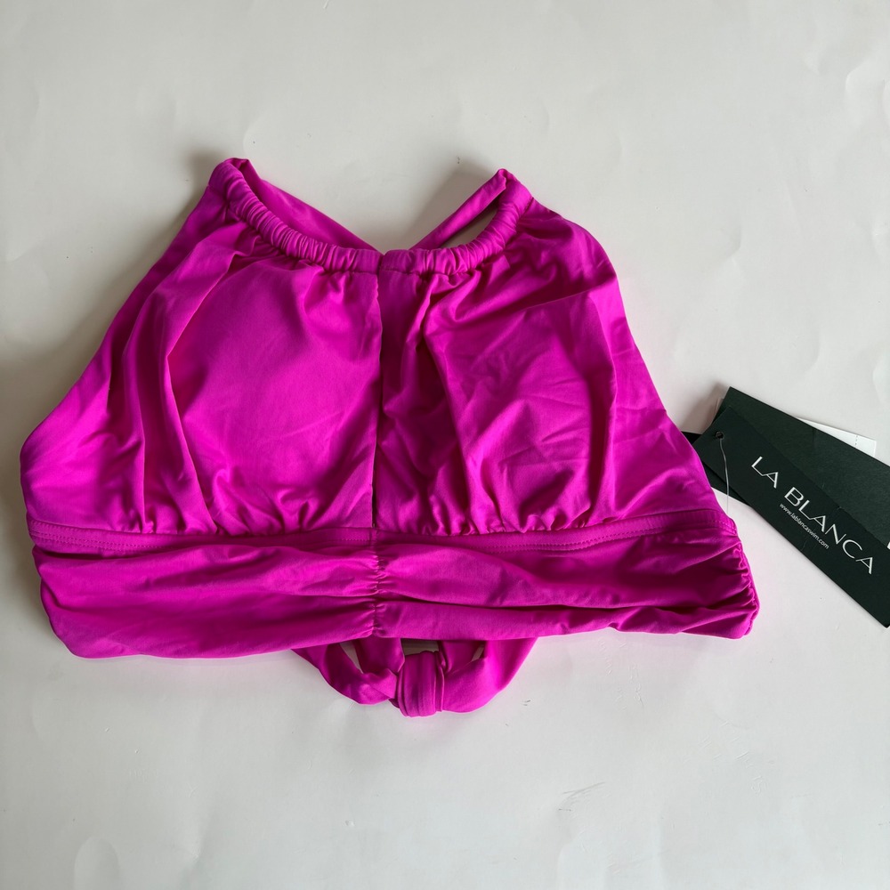 La Blanca Fuchsia High-Neck Swim Top